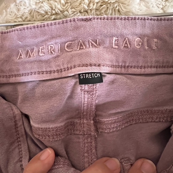 LIKE NEW American Eagle size 4 short washed purple color bell bottom jeans. - Picture 5 of 6